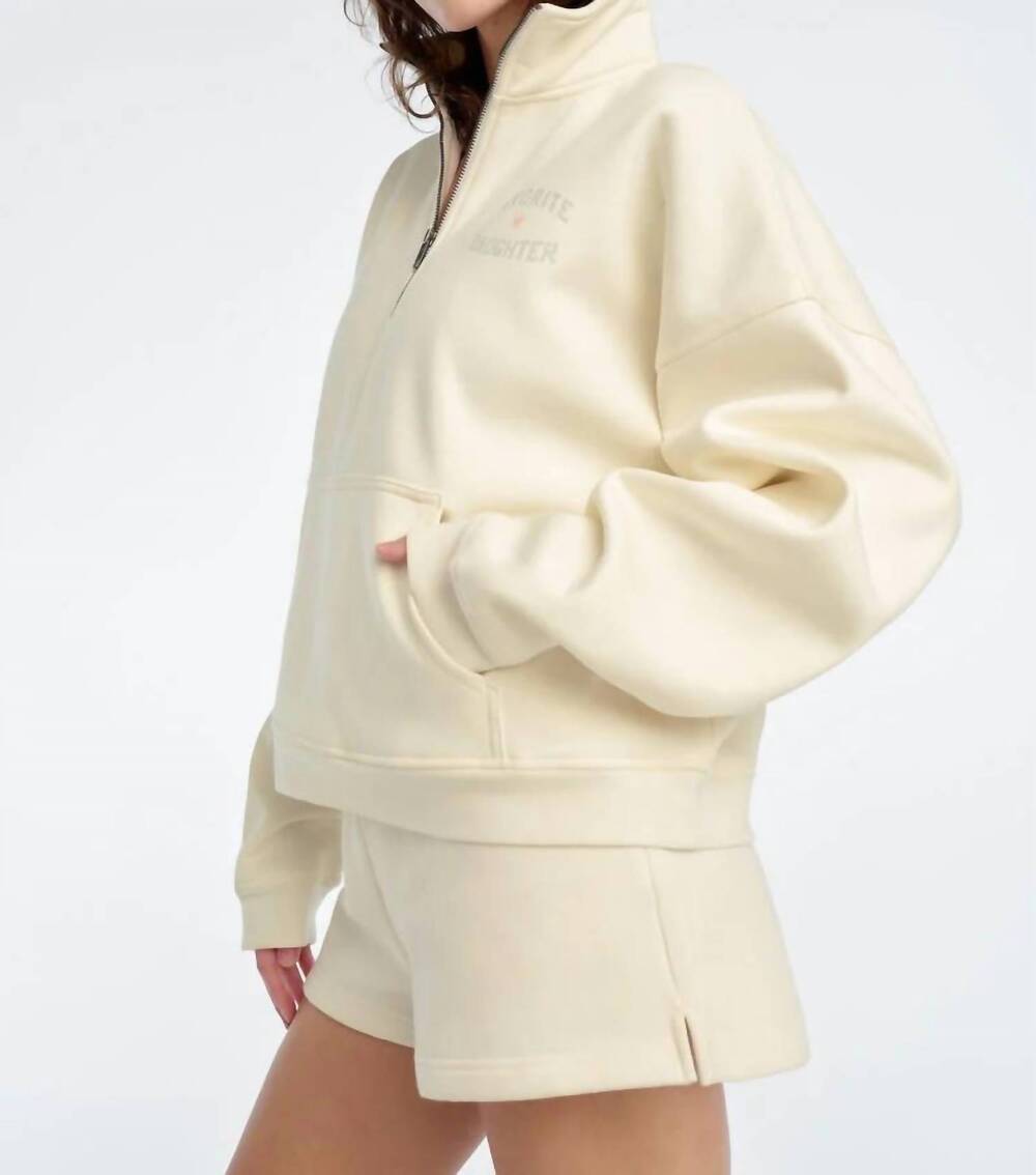 NEW FAVORITE DAUGHTER half zip sweatshirt in cream